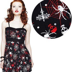 Hell Bunny Gothic Skull Spider Web Mini Dress